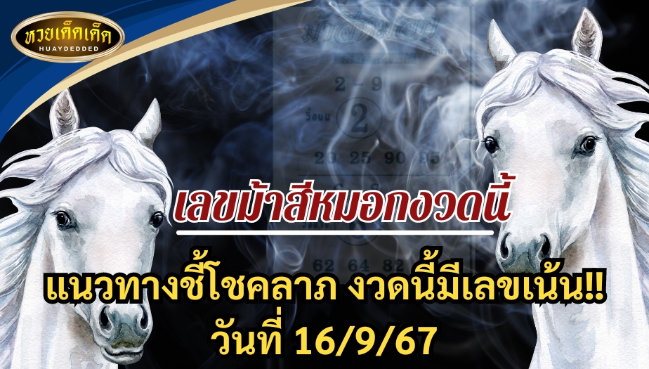 เลขม้าสีหมอกงวดนี้ วันที่ 16/9/67 แนวทางชี้โชคลาภ งวดนี้มีเลขเน้น!!