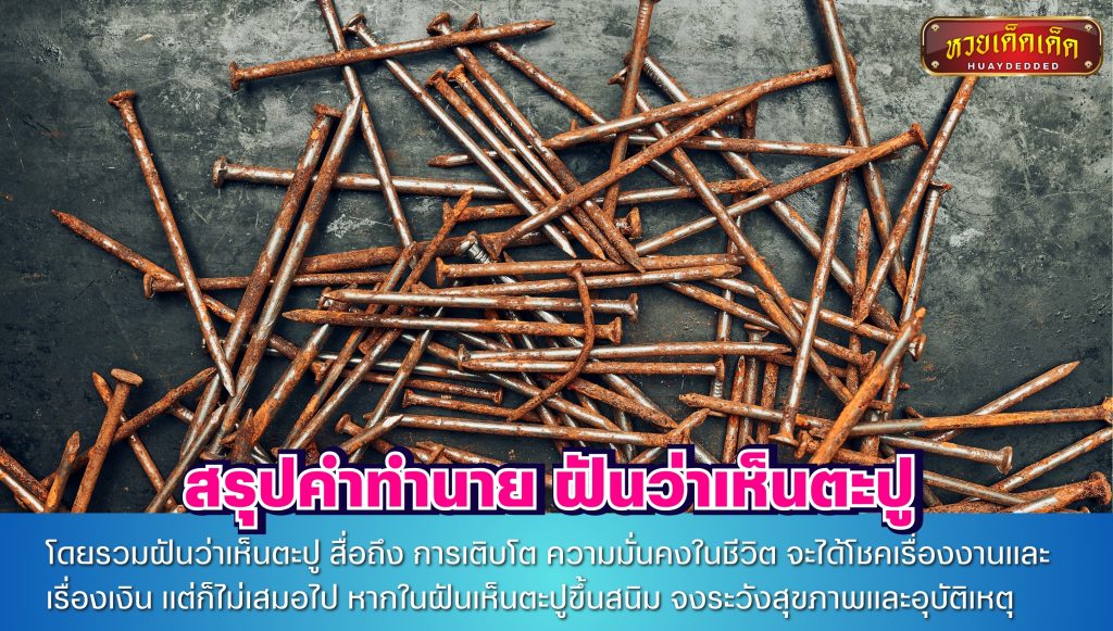 สรุปคำทำนาย ฝันว่าเห็นตะปู